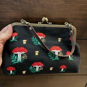 Adorable mushroom clutch bag or use chain for crossbody